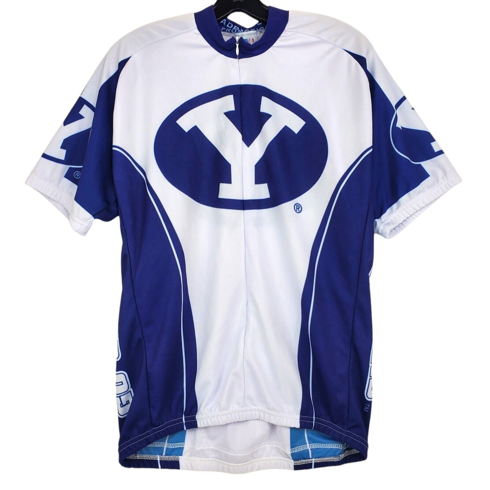 Byu Cougars Jersey Adult Xl White Blue Big Logo Cycling Activewear College